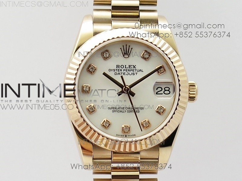 Datejust 31mm 278275 RG BP Best Edition White Crystal Markers Dial on RG President Bracelet