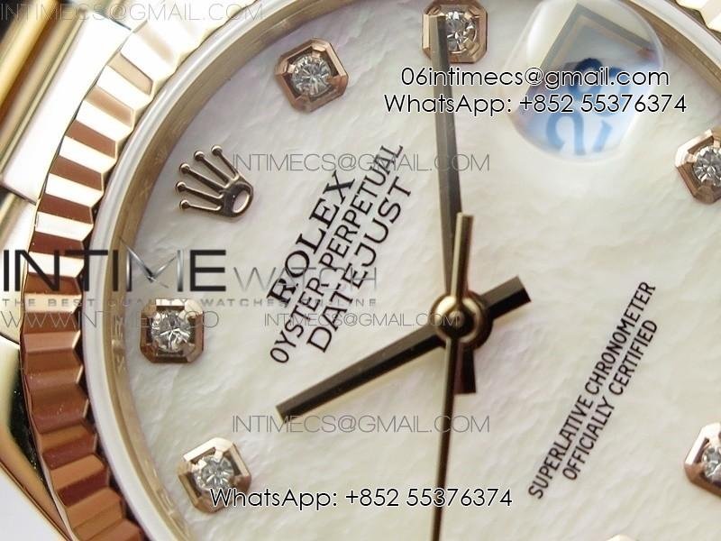 Datejust 31mm 278275 RG BP Best Edition White MOP Crystal Markers Dial on RG President Bracelet