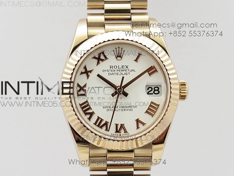 Datejust 31mm 278275 RG BP Best Edition White Roman Markers Dial on RG President Bracelet