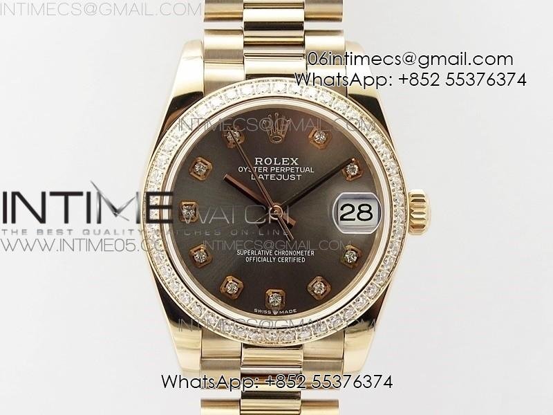 Datejust 31mm 278275 RG Dia Bezel BP Best Edition Gray Crystal Markers Dial on RG President Bracelet