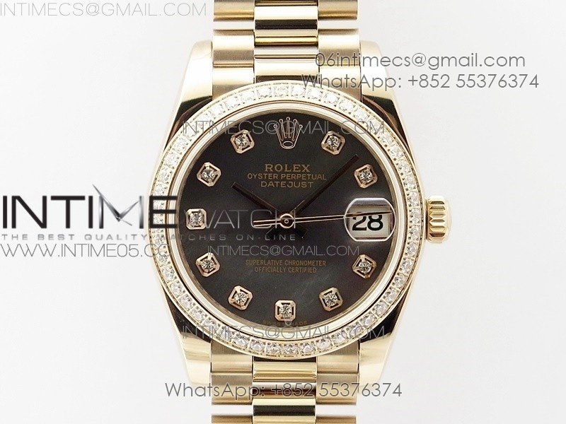 Datejust 31mm 278275 RG Dia Bezel BP Best Edition Gray MOP Crystal Markers Dial on RG President Bracelet