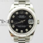 Datejust 31mm 278275 SS BP Best Edition Black Crystals Markers Dial on SS President Bracelet