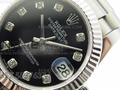 Datejust 31mm 278275 SS BP Best Edition Black Crystals Markers Dial on SS President Bracelet - Image 4