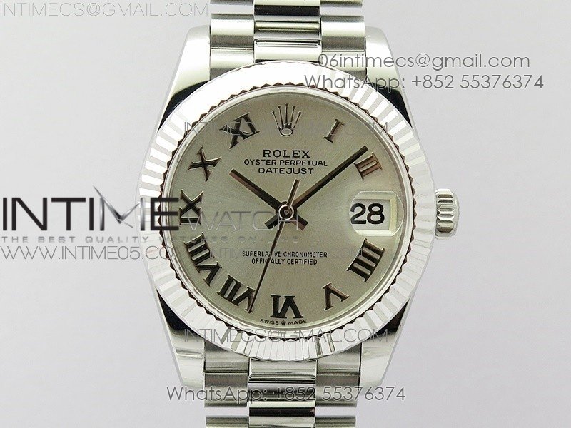Datejust 31mm 278275 SS BP Best Edition Silver Roman Markers Dial on SS President Bracelet