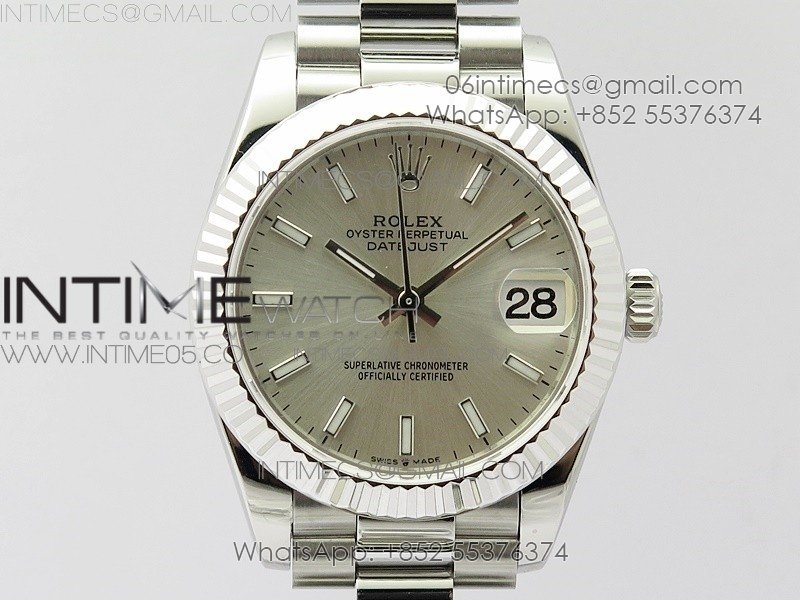 Datejust 31mm 278275 SS BP Best Edition Silver Stick Markers Dial on SS President Bracelet