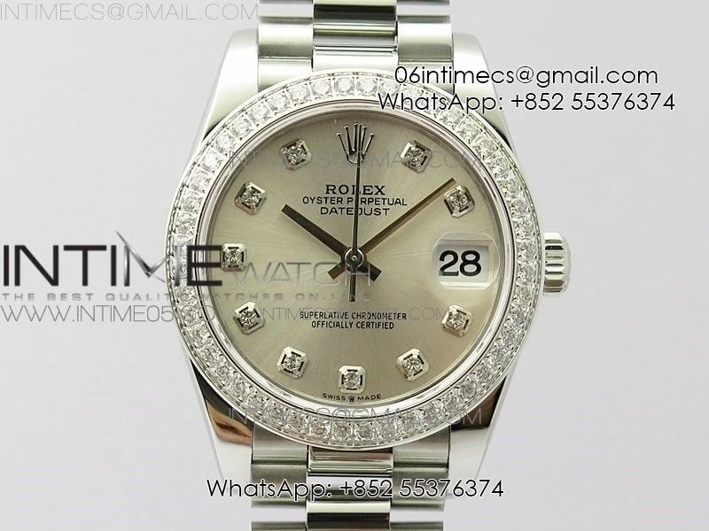 datejust-31mm-278275-ss-crystal-bezel-bp-best-edition-silver-dial6-crystal-marker-on-ss-president-bracelet.jpg Datejust 31mm 278275 SS Crystal bezel BP Best Edition Silver Dial(@6 Crystal Marker) on SS President Bracelet - Image 1
