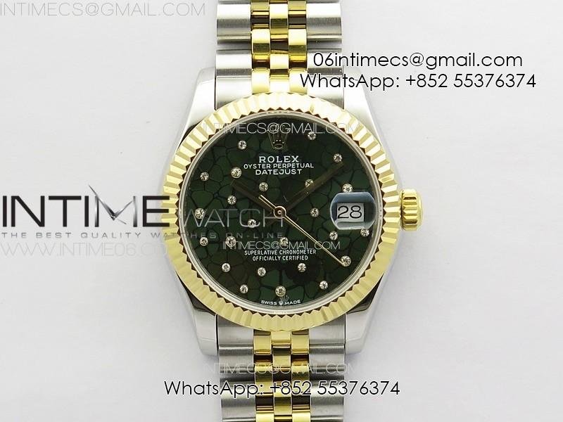 datejust-31mm-72610-ssyg-apsf-best-edition-green-flowers-crystals-dial-on-jubilee-bracelet-a2824.jpg DateJust 31mm 72610 SS/YG APSF Best Edition Green Flowers Crystals Dial on Jubilee Bracelet A2824 - Image 1