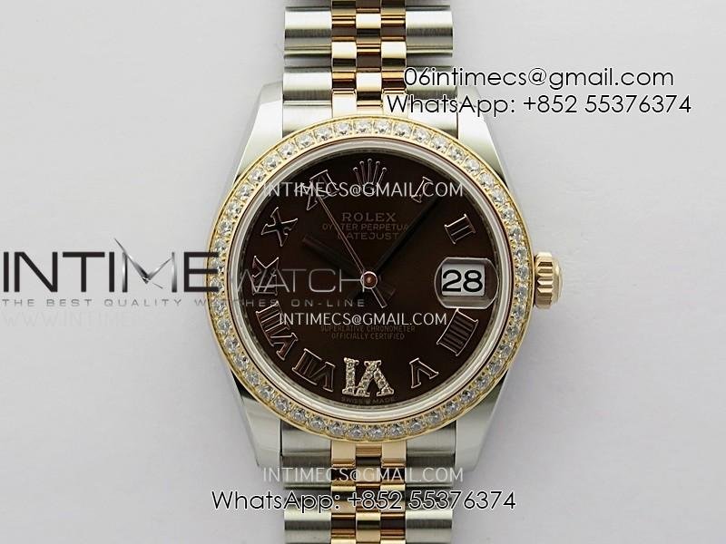 datejust-31mm-904l-ssrg-arf-best-edition-brown-dial-roman-marker-on-904lrg-ss-jubilee-bracelet-eta2688.jpg DateJust 31mm 904L SS/RG AR+F Best Edition Brown Dial Roman Marker On 904L/RG SS Jubilee Bracelet ETA2688 - Image 1