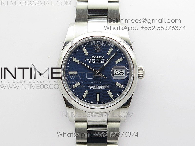DateJust 36 SS 126200 BP 1:1 Best Edition New Blue Dial on Oyster Bracelet
