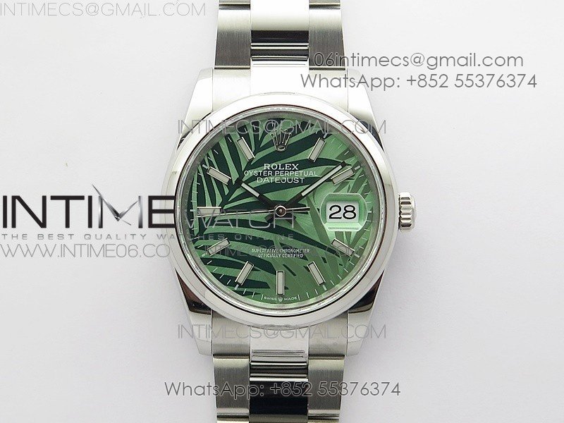 DateJust 36 SS 126200 BP 1:1 Best Edition New Green Dial on Oyster Bracelet