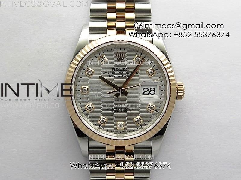 datejust-36-ss-126231-904l-ss-rg-vsf-1-1-best-edition-silver-fluted-dial-diamonds-markers-on-jubilee-bracelet-vs3235.jpg DateJust 36 SS 126231 904L SS/RG VSF 1:1 Best Edition Silver Fluted Dial Diamonds Markers on Jubilee Bracelet VS3235 - Image 1