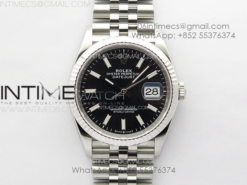 DateJust 36 SS 126234 VSF 1:1 Best Edition 904L Steel Black Dial on Jubilee Bracelet VS3235