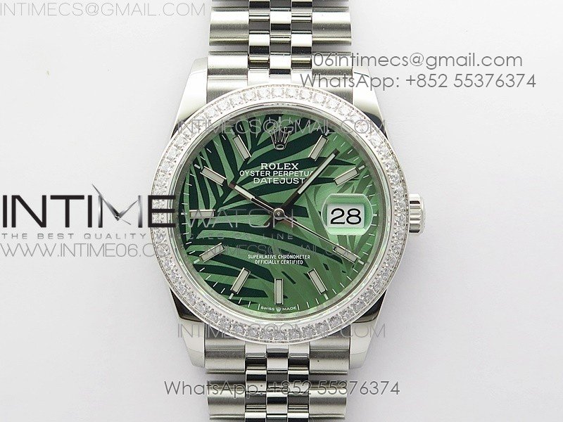 DateJust 36 SS 126284 BP 1:1 Best Edition New Green Dial on Jubilee Bracelet