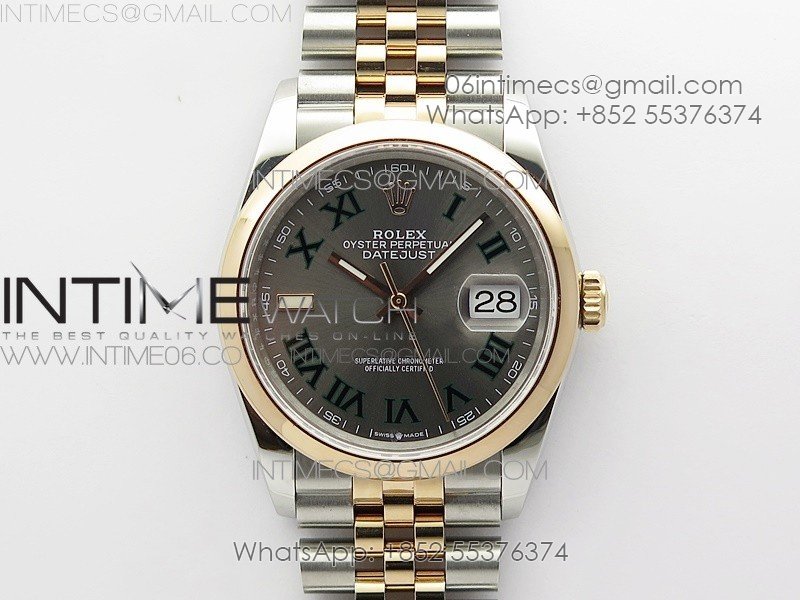 DateJust 36 SS/RG 126201 BP 1:1 Best Edition Gray Dial on Jubilee Bracelet
