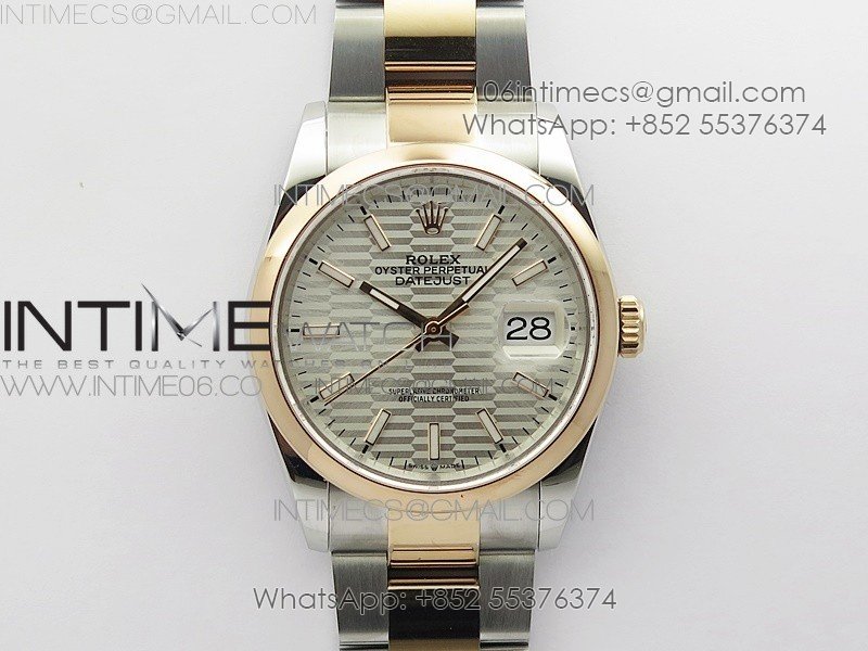 DateJust 36 SS/RG 126201 BP 1:1 Best Edition Silver Dial on Oyster Bracelet