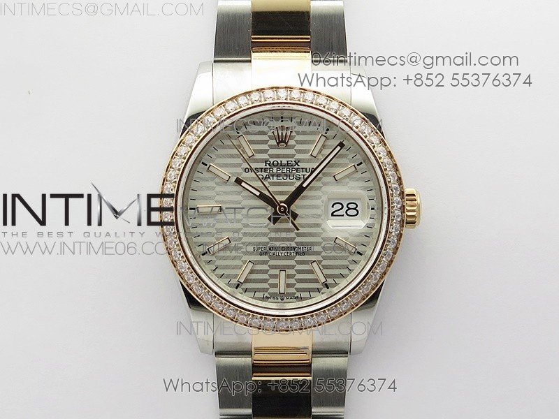 DateJust 36 SS/RG 126281 BP 1:1 Best Edition Silver Dial on Oyster Bracelet