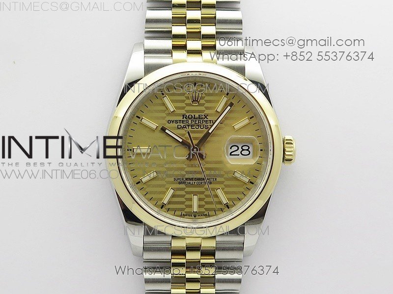 DateJust 36 SS/YG 126203 JDF 1:1 Best Edition New YG Dial on Jubilee Bracelet