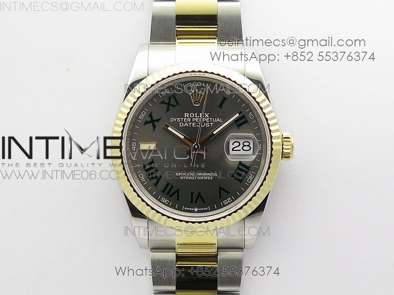 DateJust 36 SS/YG 126233 JDF 1:1 Best Edition Gray Dial on Oyster Bracelet