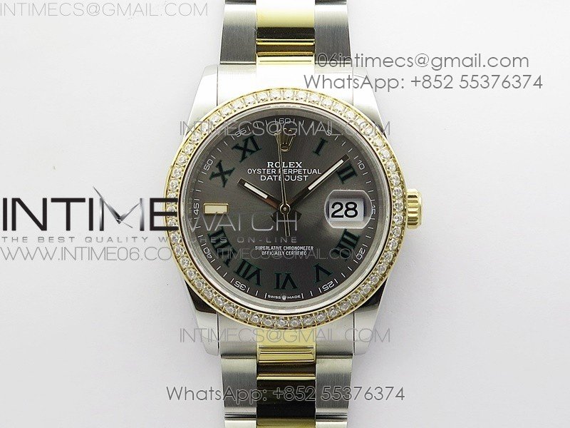 DateJust 36 SS/YG 126283 JDF 1:1 Best Edition Gray Dial on Oyster Bracelet
