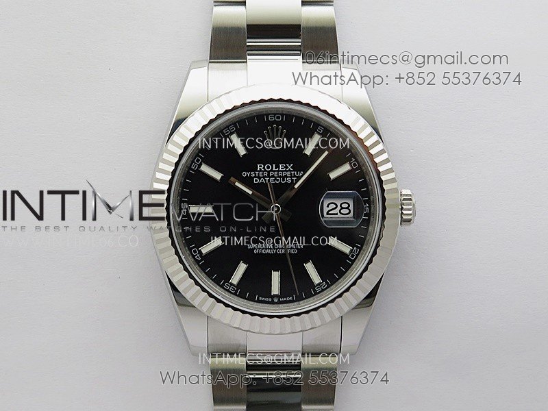 DateJust 41 126334 904L SS V2 VSF 1:1 Best Edition Black Dial Stick Marker On Oyster Bracelet DD3235