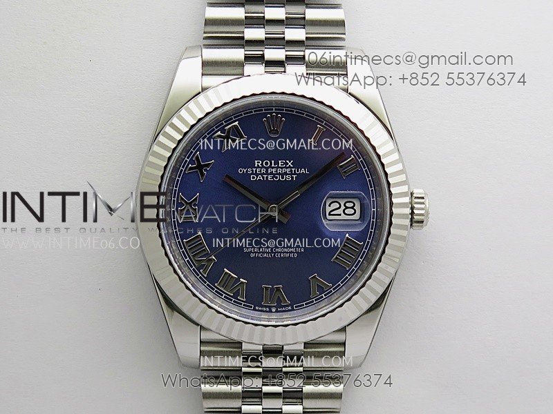 DateJust 41 126334 904L SS VF 1:1 Best Edition Blue Dial Roman Marker On Jubilee Bracelet DD3235
