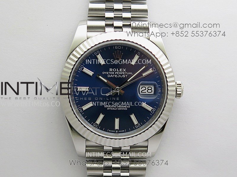 DateJust 41 126334 904L SS VF 1:1 Best Edition Blue Dial Stick Marker On Jubilee Bracelet DD3235