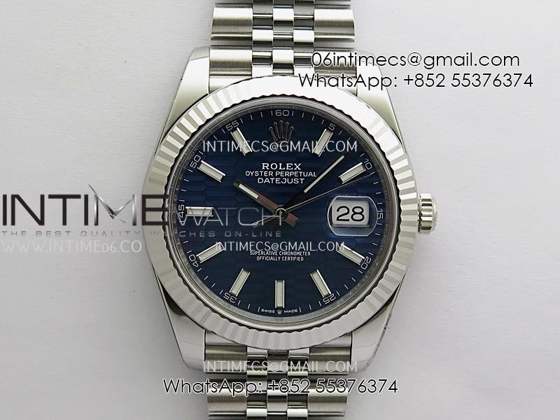 DateJust 41 126334 904L SS VF 1:1 Best Edition Blue Fluted Dial Stick Marker On Jubilee Bracelet DD3235
