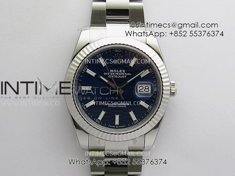 datejust-41-126334-904l-ss-vf-11-best-edition-blue-fluted-dial-stick-marker-on-oyster-bracelet-dd3235.jpg DateJust 41 126334 904L SS VF 1:1 Best Edition Blue Fluted Dial Stick Marker On Oyster Bracelet DD3235 - Image 1