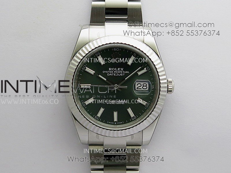 DateJust 41 126334 904L SS VF 1:1 Best Edition Green Dial Stick Marker On Oyster Bracelet DD3235