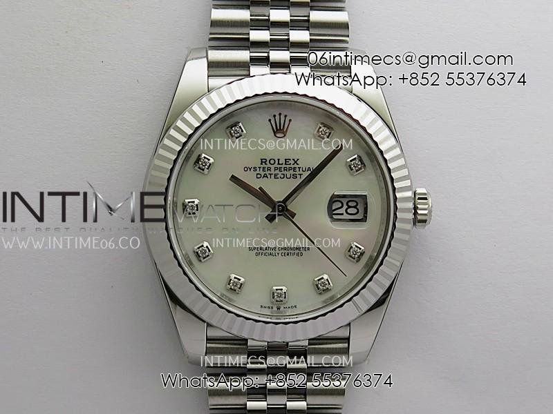 DateJust 41 126334 904L SS VF 1:1 Best Edition White MOP Dial Diamond Marker On Jubilee Bracelet DD3235