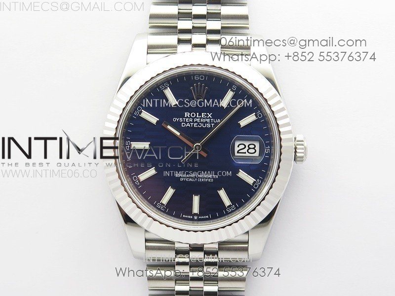 DateJust 41 126334 904L SS VSF 1:1 Best Edition Blue Fluted Dial on Jubilee Bracelet VS3235