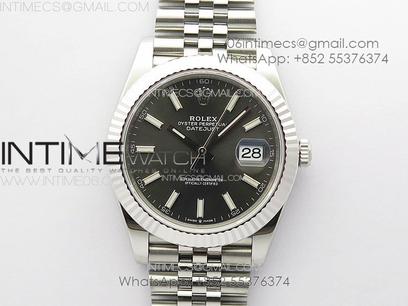 DateJust 41 126334 904L SS VSF 1:1 Best Edition Gray Dial on Jubilee Bracelet VS3235