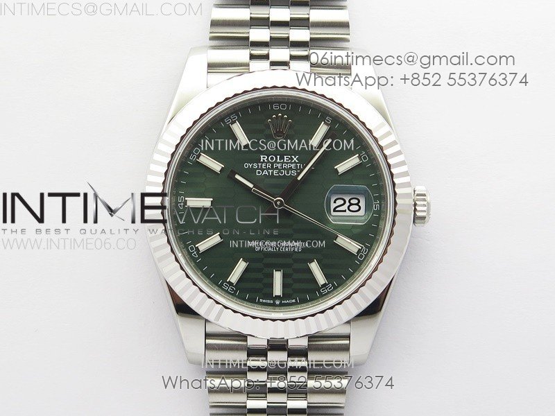 DateJust 41 126334 904L SS VSF 1:1 Best Edition Green Fluted Dial on Jubilee Bracelet VS3235