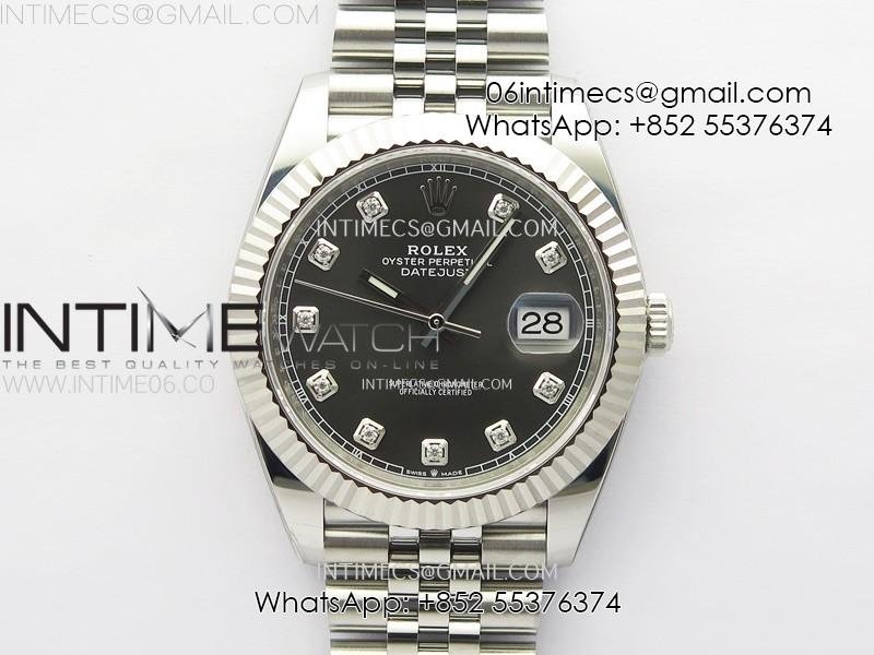 DateJust 41 126334 904L Steel NTF 1:1 Best Edition Gray Dial Crystals Makers on Jubilee Bracelet VR3235