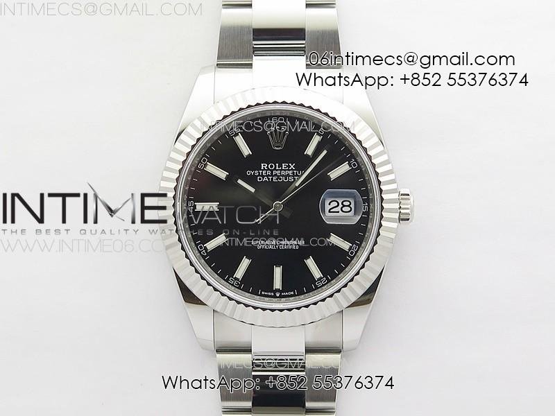 datejust-41-126334-ntf-1-1-best-edition-904l-steel-black-stick-dial-on-oyster-bracelet-vr3235.jpg DateJust 41 126334 NTF 1:1 Best Edition 904L Steel Black Stick Dial on Oyster Bracelet VR3235 - Image 1