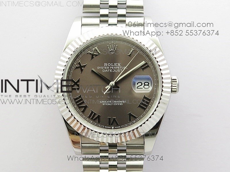 DateJust 41 126334 SS BP 1:1 Best Edition New Version Gray Roman Markers Dial on Jubilee Bracelet
