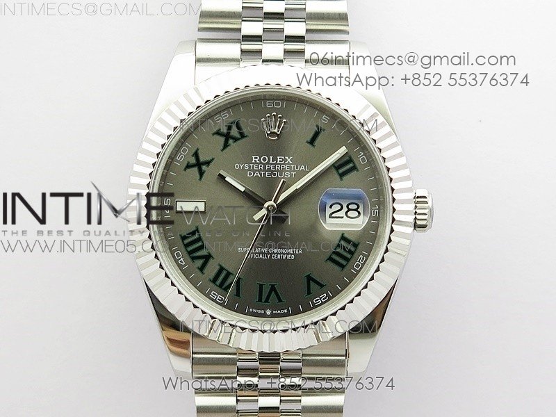 DateJust 41 126334 SS BP 1:1 Best Edition New Version Gray Style01 Roman Markers Dial on Jubilee Bracelet