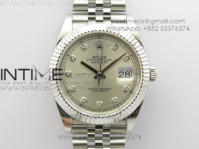 DateJust 41 126334 SS BP 1:1 Best Edition New Version Silver Crystals Markers Dial on Jubilee Bracelet