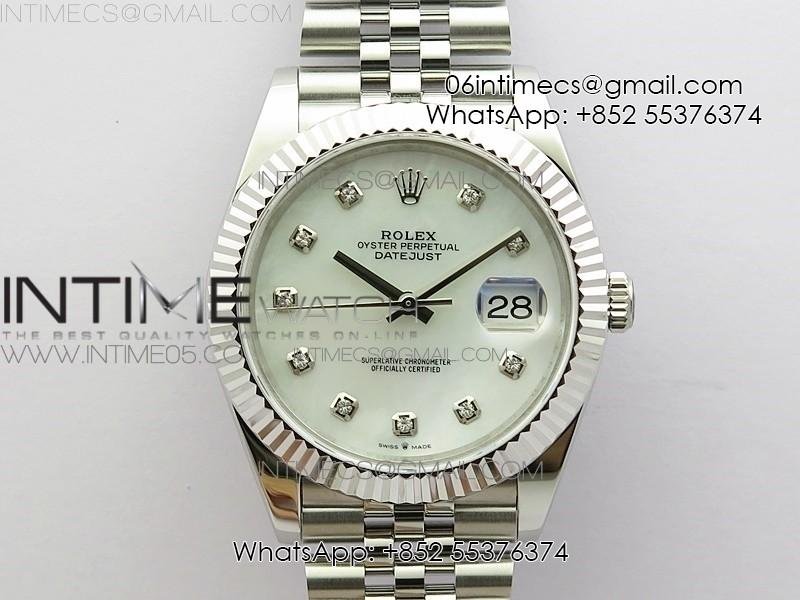 DateJust 41 126334 SS BP 1:1 Best Edition New Version White MOP Crystals Markers Dial on Jubilee Bracelet