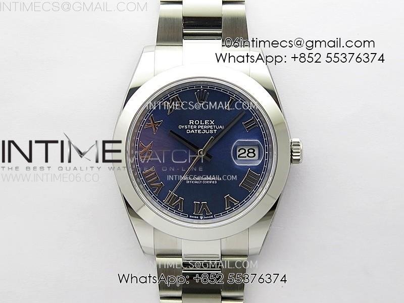 DateJust 41mm 126300 904 SS AR+F V2 1:1 Best Edition Blue Dial Roman Markers on Oyster Bracelet SH3235