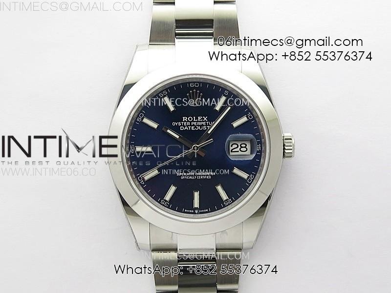 DateJust 41mm 126300 904 SS AR+F V2 1:1 Best Edition Blue Dial Sticks Markers on Oyster Bracelet SH3235