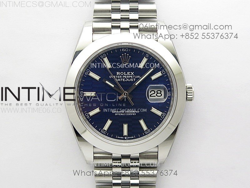 DateJust 41mm 126300 904 SS AR+F V2 1:1 Best Edition Fluted Blue Dial Sticks Markers on Jubilee Bracelet SH3235