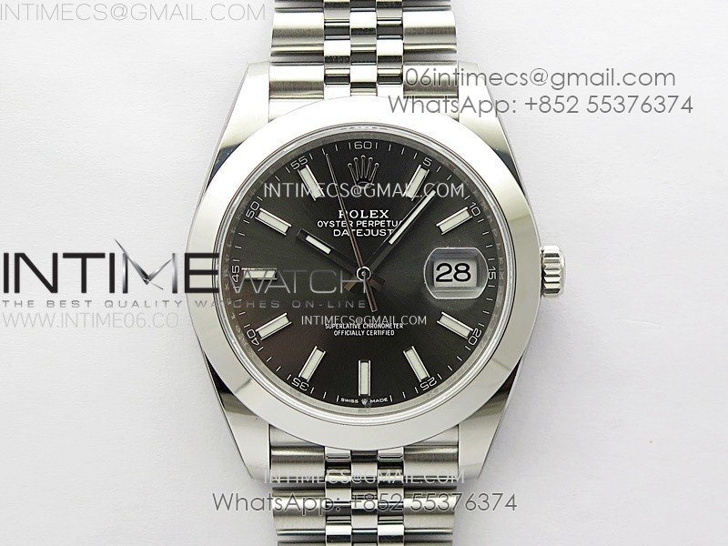 DateJust 41mm 126300 904 SS AR+F V2 1:1 Best Edition Rhodium Dial Sticks Markers on Jubilee Bracelet SH3235