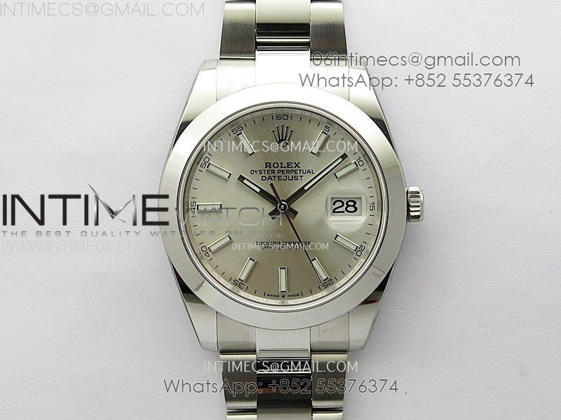 DateJust 41mm 126300 904 SS AR+F V2 1:1 Best Edition Silver Dial Sticks Markers on Oyster Bracelet SH3235