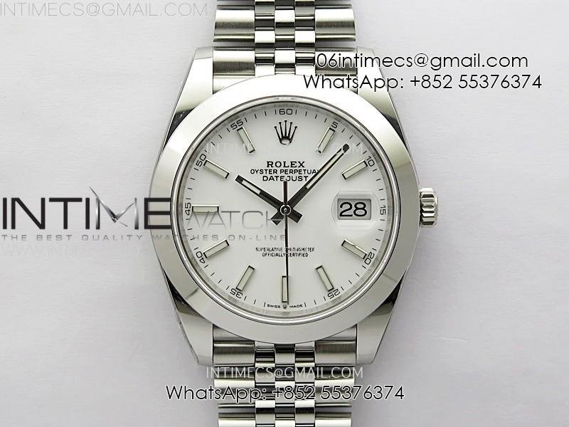 DateJust 41mm 126300 904 SS AR+F V2 1:1 Best Edition White Dial Sticks Markers on Jubilee Bracelet SH3235