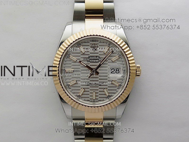 DateJust 41mm 126331 904 SS/RG AR+F 1:1 Fluted Silver Dial Stick Markers On SS/RG Oyster Bracelet SH3235 V2
