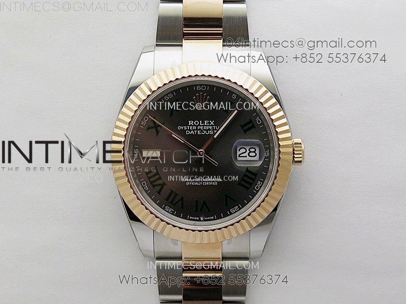 DateJust 41mm 126331 904 SS/RG AR+F 1:1 Gray Dial Roman Markers On SS/RG Oyster Bracelet SH3235 V2