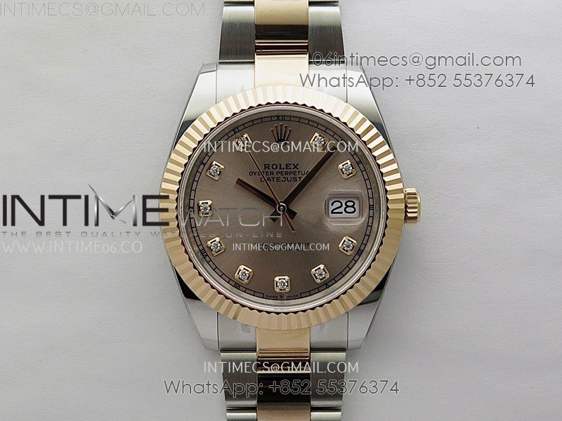 DateJust 41mm 126331 904 SS/RG AR+F 1:1 RG Dial Diamond Markers On SS/RG Oyster Bracelet SH3235 V2