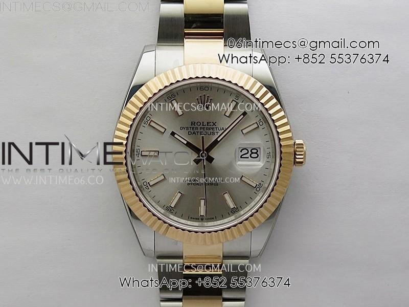 datejust-41mm-126331-904-ss-rg-arf-1-1-silver-dial-stick-markers-on-ss-rg-oyster-bracelet-sh3235-v2.jpg DateJust 41mm 126331 904 SS/RG AR+F 1:1 Silver Dial Stick Markers On SS/RG Oyster Bracelet SH3235 V2 - Image 1