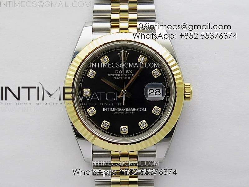 DateJust 41mm 126333 904 SS/YG AR+F 1:1 Black Dial Diamond Markers On SS/YG Jubilee Bracelet SH3235 V2